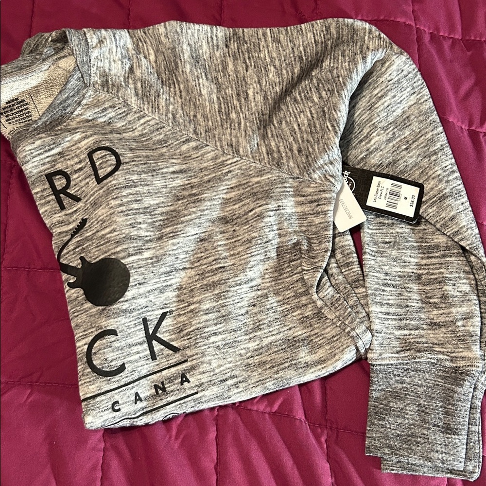NWT Hard Rock Cafe Gray Ladies Sweat shirt size medium - Picture 10 of 10